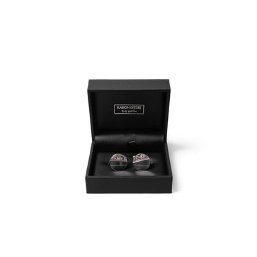 Engraved Round Sterling Silver Cufflinks