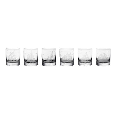 Double Old Fashioned - Golden Age Of Yachting Collection Set Of 6 - Clear