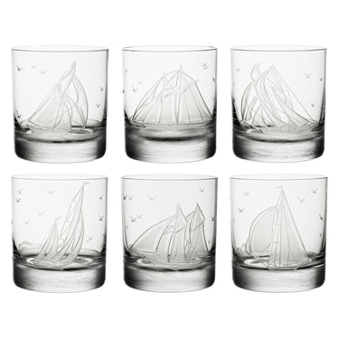 Double Old Fashioned - Golden Age Of Yachting Collection Set Of 6 - Clear