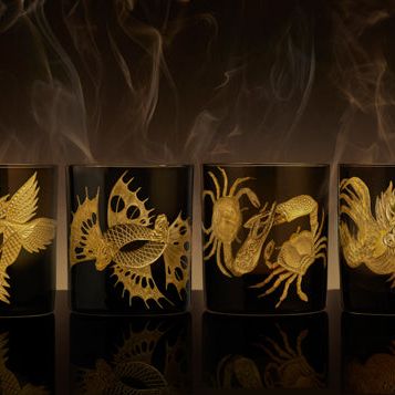Double Old Fashioned - Waltz of the Wild Collection Set of 6 - Gilded Gold in Smoke
