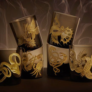 Double Old Fashioned - Waltz of the Wild Collection Set of 6 - Gilded Gold in Smoke
