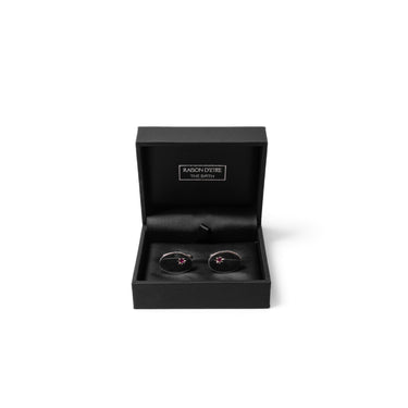 Sterling Silver Ruby Oval Cufflinks
