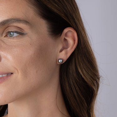 Tahitian Pearl Stud Earrings in 18ct Yellow Gold by Maya Sienna