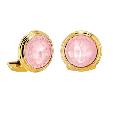 Arethuse Round Cufflinks Pink