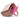 Pink handbag with a gold handle on a white background