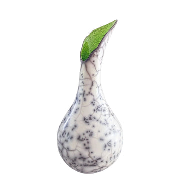 Limited Edition Fluted Raku Vase in Green by Catherine Lucktaylor