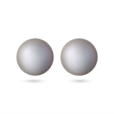 Grey Freshwater Stud Earrings in 18ct Yellow Gold
